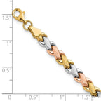 Leslie's 10K Two-tone w/Wht Rhodium Polished/Satin Fancy Link Bracelet - Image 5
