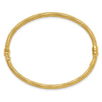 Leslie's 10K Polished and Textured Twisted Hinged Bangle - Image 2