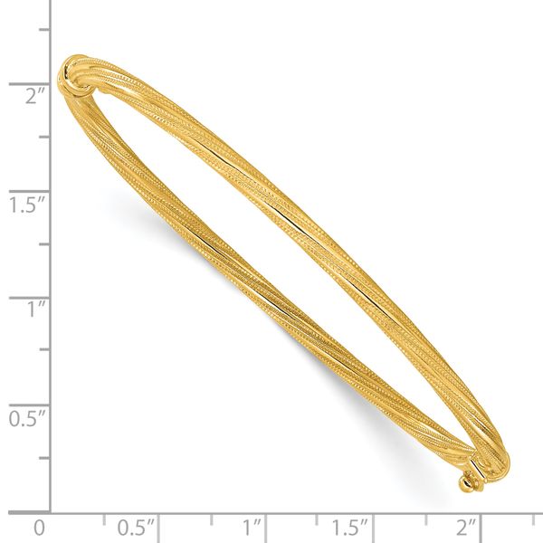 Leslie's 10K Polished and Textured Twisted Hinged Bangle - Image 3