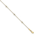 Leslie's 10K CZ Polished 9in plus 1in ext. Anklet