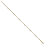 Leslie's 10K CZ Polished 9in plus 1in ext. Anklet - Image 2