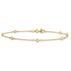 Leslie's 10K CZ Polished 9in plus 1in ext. Anklet - Image 3