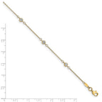 Leslie's 10K CZ Polished 9in plus 1in ext. Anklet - Image 4