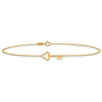 Leslie's 10K Polished Key 9in plus 1in ext. Anklet - Image 3