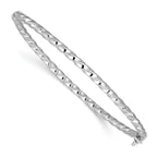 Leslie's 10K White Gold Polish/Textured/Twisted Hinged Bangle