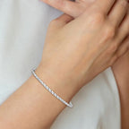 Leslie's 10K White Gold Polish/Textured/Twisted Hinged Bangle - Image 3