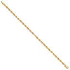 Leslie's 10K Polished and Textured Fancy Oval Link Bracelet - Image 2