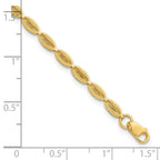 Leslie's 10K Polished and Textured Fancy Oval Link Bracelet - Image 5