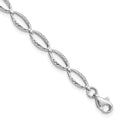 Leslie's 10K White Gold Polished and D/C Bracelet
