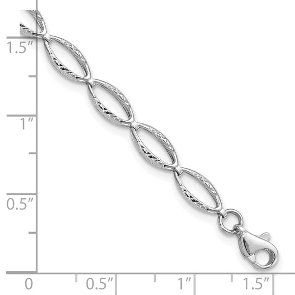 Leslie's 10K White Gold Polished and D/C Bracelet - Image 4