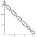 Leslie's 10K White Gold Polished and D/C Bracelet - Image 4