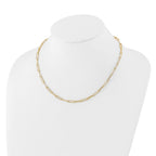 Leslie's 10K Polished and Textured Paperclip Link Necklace - Image 2