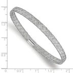 Leslie's 10K w/White RH-plating Fancy Stretch Bangle Bracelet - Image 2