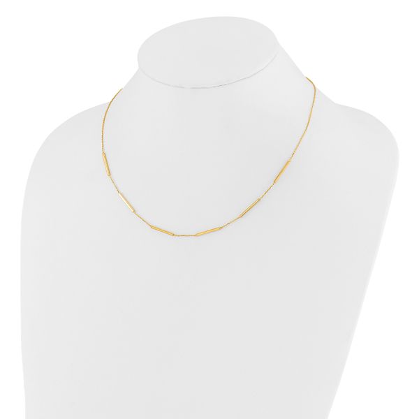 Leslie's 10K Polished 6 Bar Stations 16in with 1.5in ext Necklace - Image 3