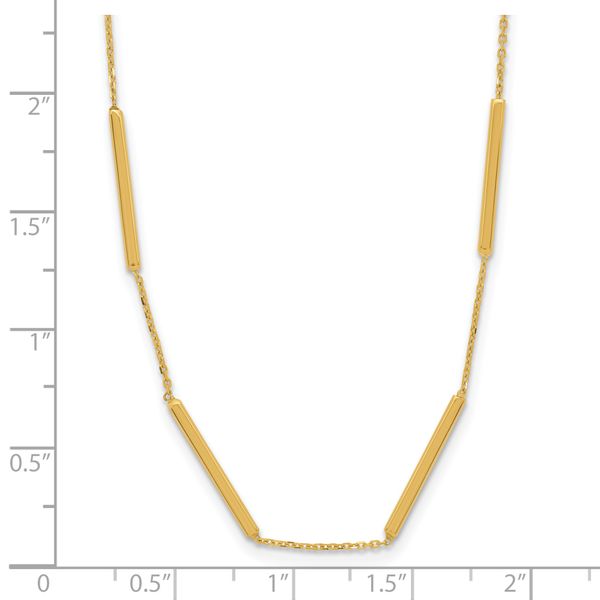 Leslie's 10K Polished 6 Bar Stations 16in with 1.5in ext Necklace - Image 5