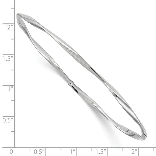 Leslie's 10K White Gold Polished Twisted Slip-on Bangle - Image 2