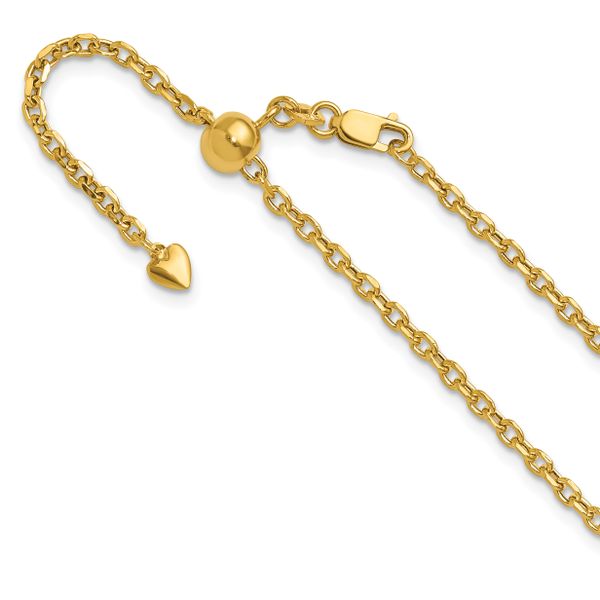 Leslie's 14K Adjustable 2.5mm Semi-Solid D/C Cable Chain