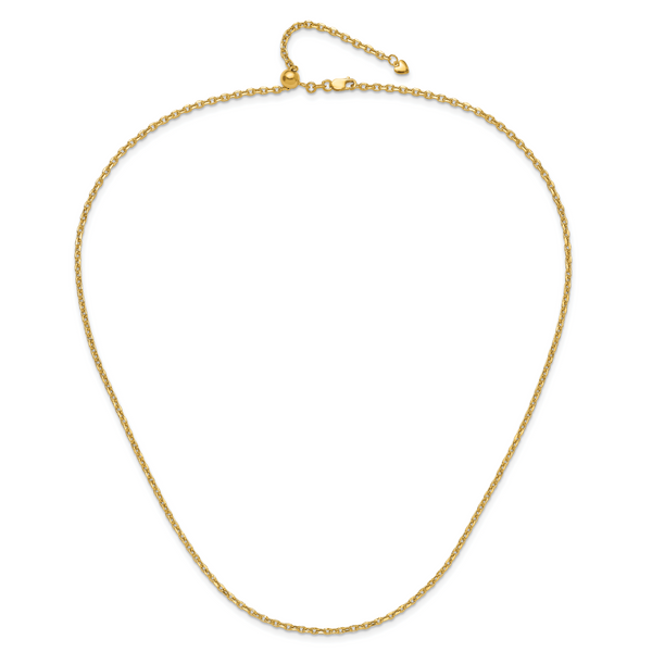 Leslie's 14K Adjustable 2.5mm Semi-Solid D/C Cable Chain - Image 4