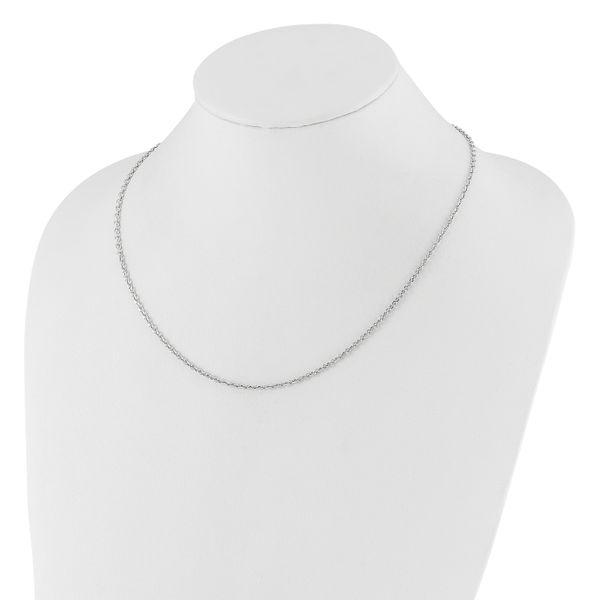 Leslie's 14K White Gold Adjustable 2.5mm Semi-Solid D/C Cable Chain - Image 3