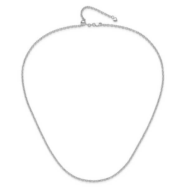 Leslie's 14K White Gold Adjustable 2.5mm Semi-Solid D/C Cable Chain - Image 4