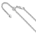 Leslie's 14K White Gold Adjustable 2.5mm Semi-Solid D/C Cable Chain