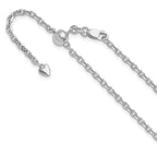 Leslie's 14K White Gold Adjustable 2.5mm Semi-Solid D/C Cable Chain