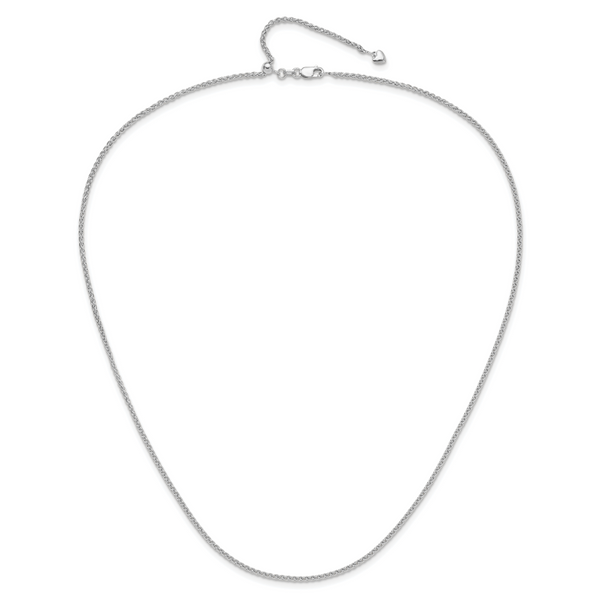 Leslie's 14K White Gold Adjustable 1.6mm Semi-solid Spiga Chain - Image 4