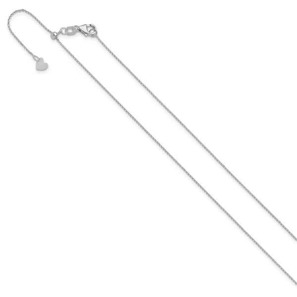 Leslie's 14K White Gold Adjustable 1mm D/C Cable Chain - Image 2
