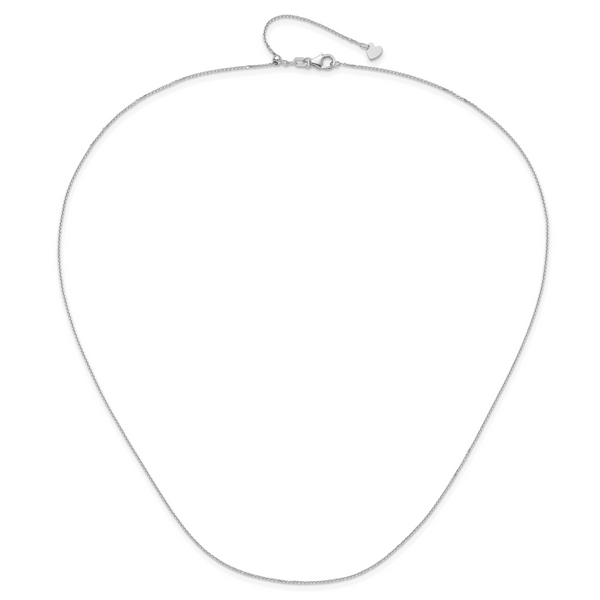 Leslie's 14K White Gold Adjustable 1mm D/C Cable Chain - Image 4