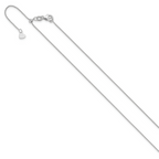 Leslie's 14K White Gold Adjustable .7mm Round Cable Chain - Image 2