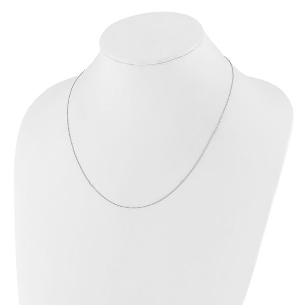 Leslie's 14K White Gold Adjustable .7mm Round Cable Chain - Image 3