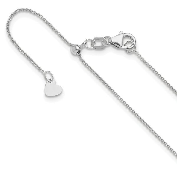 Leslie's 14K White Gold Adjustable .7mm Round Cable Chain