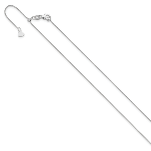 Leslie's 14K White Gold Adjustable .7mm Round Cable Chain - Image 2