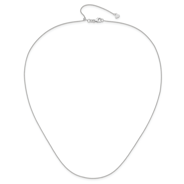 Leslie's 14K White Gold Adjustable .7mm Round Cable Chain - Image 4