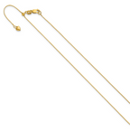 14K Adjustable .55mm Baby Box Chain - Image 2