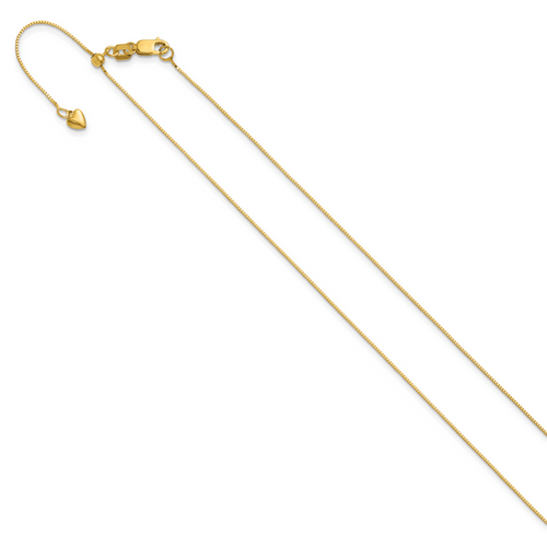14K Adjustable .55mm Baby Box Chain - Image 2