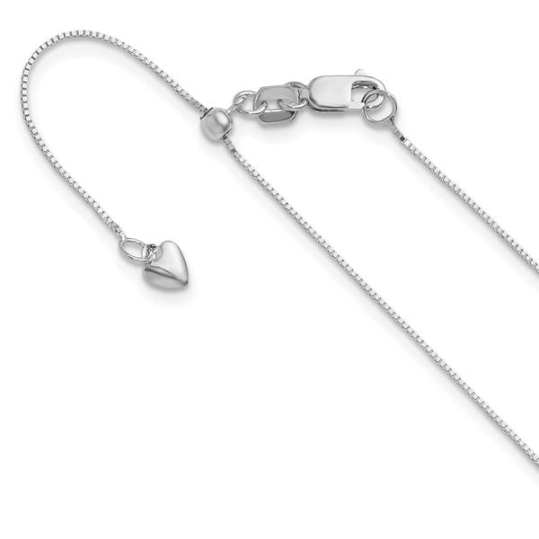 Leslie's 14K White Gold Adjustable .55mm Baby Box Chain