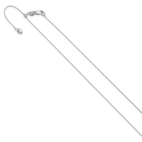 Leslie's 14K White Gold Adjustable .55mm Baby Box Chain - Image 2