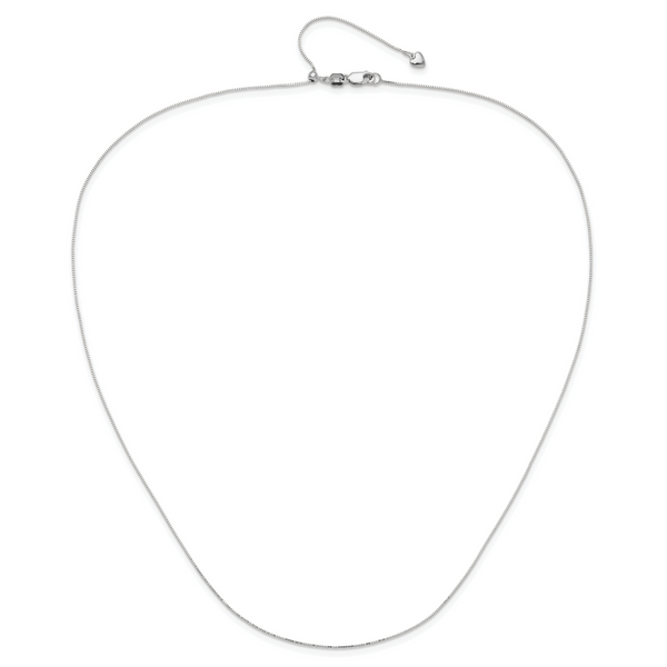 Leslie's 14K White Gold Adjustable .55mm Baby Box Chain - Image 4