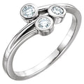 Three-Stone Bezel-Set Ring