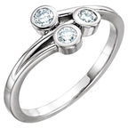 Three-Stone Bezel-Set Ring