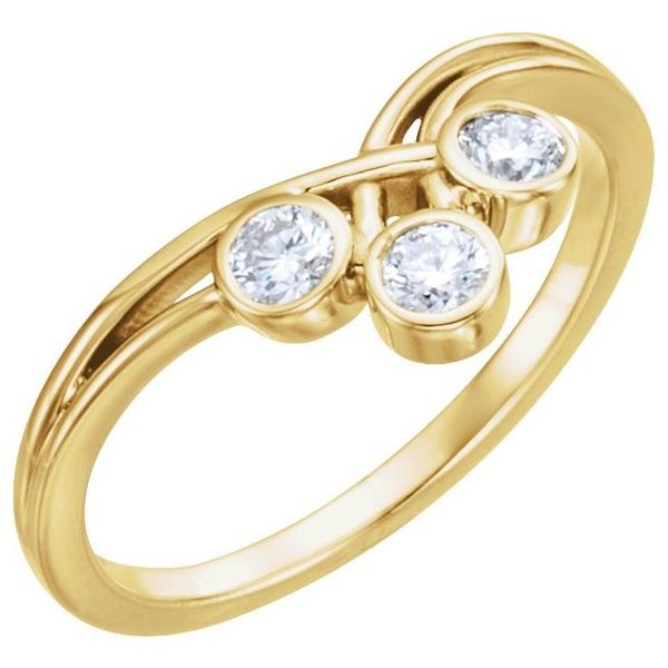 Three-Stone Bezel-Set Ring
