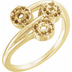 Halo-Style Three-Stone Ring