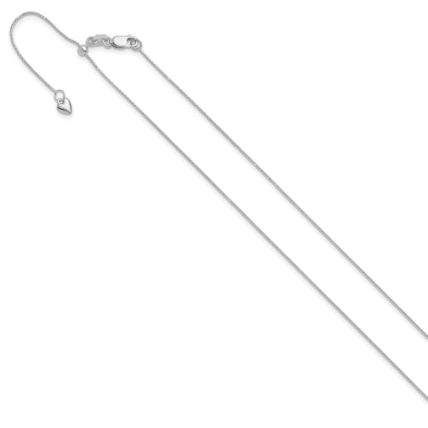 Leslie's 14K White Gold Adjustable .8mm D/C Wheat Chain - Image 2