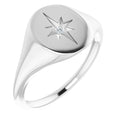 Oval Starburst Signet Ring