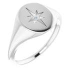 Oval Starburst Signet Ring