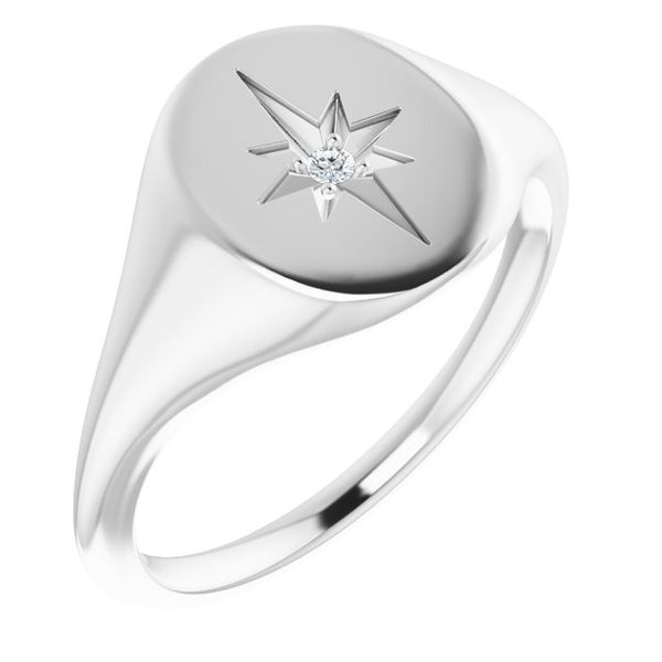 Oval Starburst Signet Ring