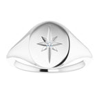 Oval Starburst Signet Ring - Image 3