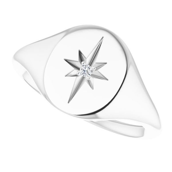 Oval Starburst Signet Ring - Image 5