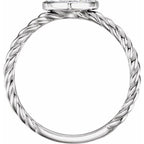 Pavé-Style Heart Rope Ring - Image 2